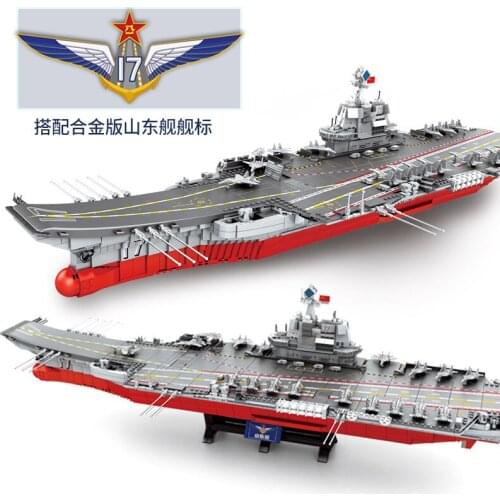DHL IN STOCK 202001 3010pcs Modern Military Chinese Aircraft Fighter Carrier Shandong Ship Building Blocks Navy Army Bricks Toys