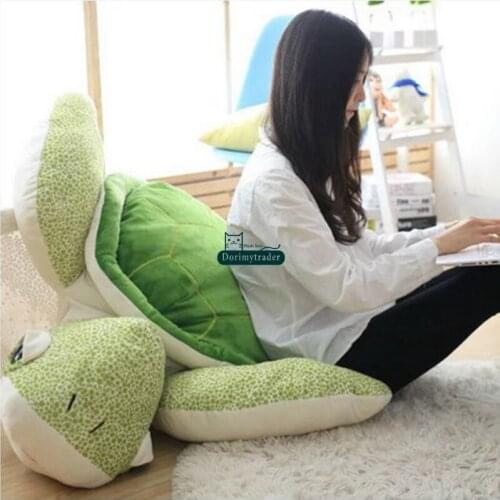 Dorimytrader Pop Cuddly Soft Anime Turtle Plush Pillow Stuffed Cartoon Tortoise Doll Animal Toys Kids Christmas Gift 110cm
