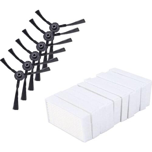 10 Pcs Premium Hepa Filter & 3 Pair Side Brush (3 Right+3 Left) for Ilife A4 A6 A4S V3S V3L V3S Pro Cleaning Brush Part