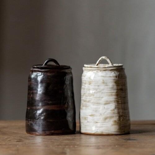 Ceramic Tea Jars Moisture-proof Tea Ceremony Stoneware Cans Household Large Handmade Sub-bottling Storage Tanks
