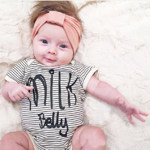 For Newborn Baby Boys Short Sleeve Romper Suit Summer Triangle Climb Clothes Letters Stripe Vest Garments Baby Girl Bodysuits