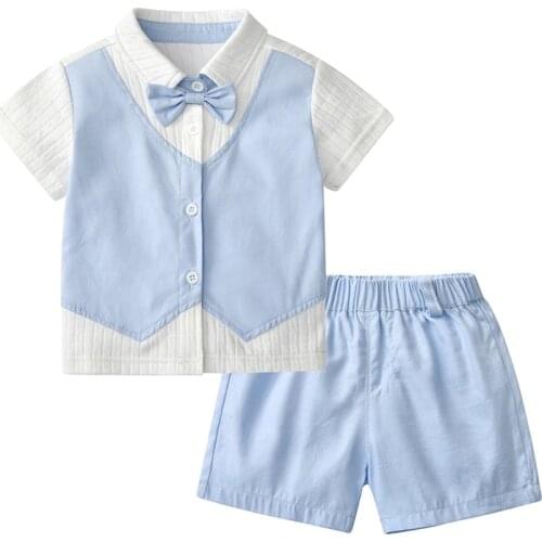 Spanish Boys Clothes Suits for Children Top and Shorts Sets Kids Formal Suit 2021 New Summer Newborn Infant Toddler 2Pcs Outfits