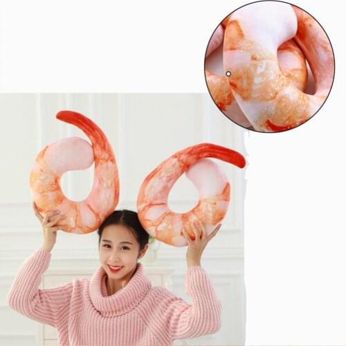 Creative Plush Prawns Stuffed Plush Toys U Neck Pillow Shrimp/Bread Cushion Kids Toys Birthday Gift