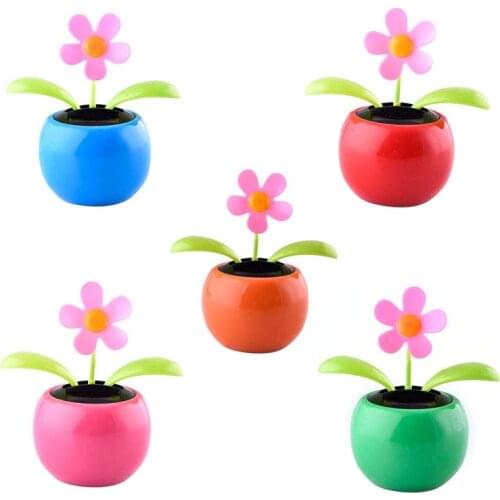 Car Cute Swing Solar Powered Dancing Flower Toys Sunflower Flip Flap Bobble Plant Swing