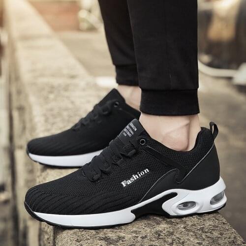 Unisex fashion sneakers air cushion running shoes mesh breathable cushioned running shoes for men and women puls size 44 on sal