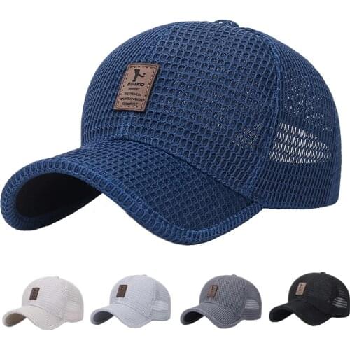 Mens Mesh Baseball Caps For Women Girls Boy 2021 Summer Breathable Solid Snapback Golf Cap Outdoor Sport Sun Visor Trucker Hat
