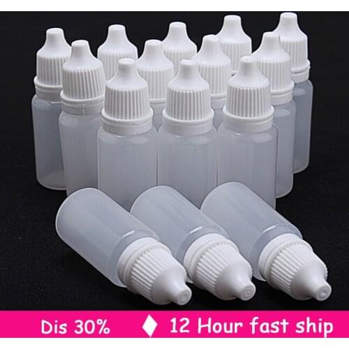 10ml Empty Plastic Dropper Bottles Container Vials, Suit for Solvents, Light oils, Paint, Essence, Eye Drops, Saline