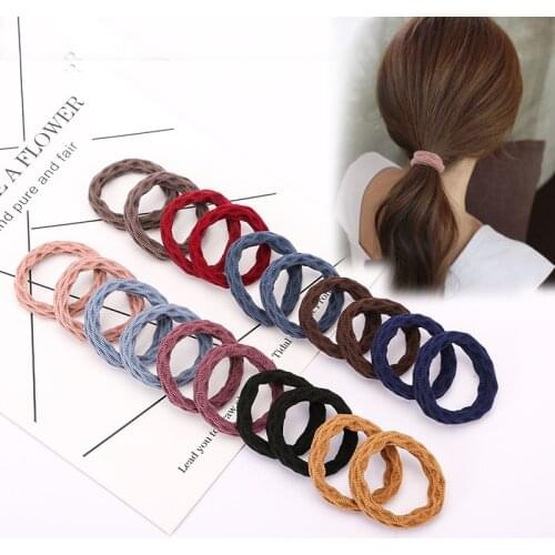 10pcs/lot High Elastic Girls Hairband Gum Rubber Scrunchies Hair Ties Women Headwear Ponytail Holder Headband Hair Accessories