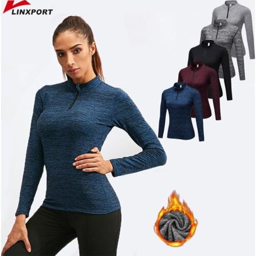 Fleece Lined Shirts Running Blouses Shirt Yoga T-shirt Fitness Gym Clothing Tights Female Thermal Underwear Tops Hoodies Jerseys