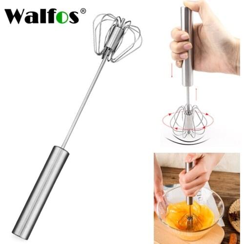 WALFOS Stainless Steel Hand Pressure Rotating Semi-Automatic Mixer Coffee Milk Mixing Eggbeater Handheld Kitchen Cooking Tool