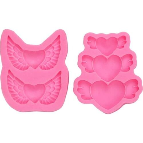 Aouke Love Wing Shaped Silicone Mold DIY Epoxy Plaster Crafts Chocolate Mold Cake Baking Decoration Wings Love Silicone Mold