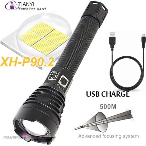 P90 super bright flashlight led rechargeable home lighting flashlight outdoor camping focusing spotlight searchlight
