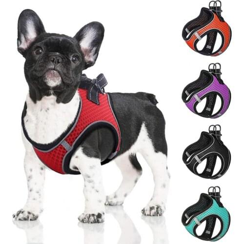 Pet Harness Reflective Stripes Comfortable to Wear Good Air Permeability Anti-loss Pet Dogs Chest Strap Pet Vest Dog Supplies