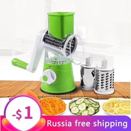 NEW 3 in 1 Vegetable Mandoline Slicer Swift Rotary Drum Grater Nut Shredder Veggie Cutter Peeler Spiralizer Cheese Chopper