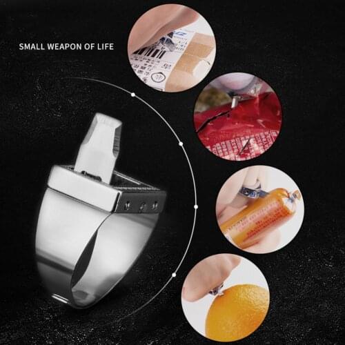 Personality Protective Ring Invisible Protection, Outdoor Cut Ropes, Men And Women Self-help Ring Punk Cool Hip Pop Rings