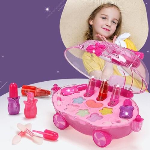 1/2/4pcs Beauty Cosmetic Princess Toy Makeup Case Pretend Play Kids Girl Gift Set