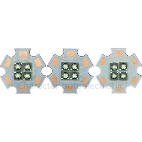 1./2/5/10pcs/lot Cree XPE 4Chip 3V/6V/12V LED Green 520-525nm Emitter instead of MCE XML LED with 20MM Cooper PCB