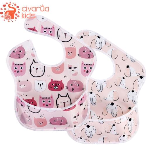 1Pcs Baby Bibs TPU Waterproof Feeding Bibs Unisex Washable Fashion Bibs For Girls & Boys Stain and Odor Resistant