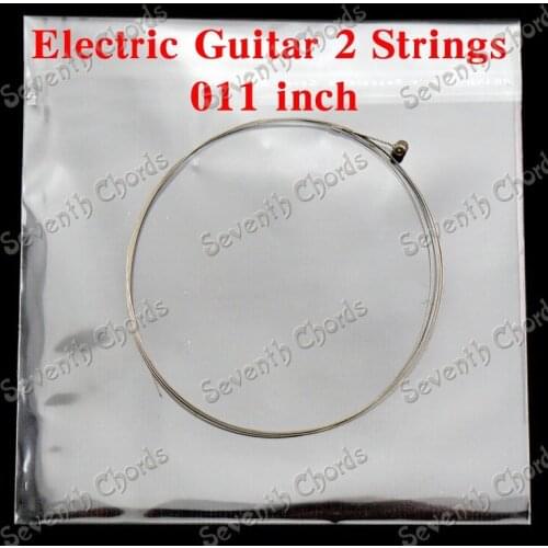 10 Pcs Single Stainless Steel Electric Guitar 2 Strings,B-2nd 011 inch (not strings set,only 2 string 10 pcs)