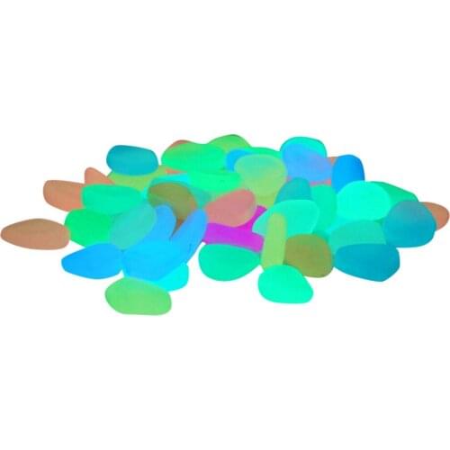 200 pieces Artificial Glowing Resin Gemstone Sapphire Beryl Night Luminous Fake Pebble Yard Path Fish Tank Stone Ornament