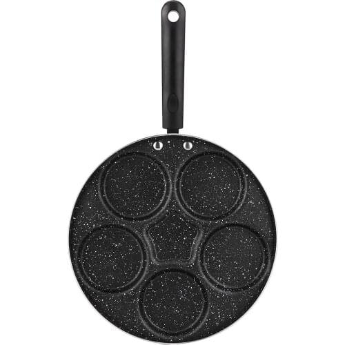 5 Round Holes Frying Pan Non Stick Eggs Cooking Pan Home Kitchen Cookware For Breakfast