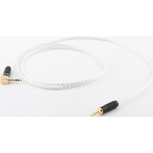8 Cores Silver Plated 3.5mm to 3.5mm Upgrade Cable for Philips shp9500 Fidelio X2 X1 MDR-1A AH-MM400