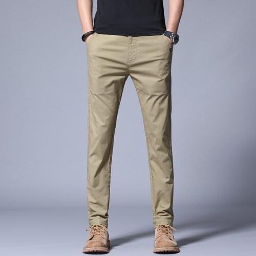 Autumn Mens Pants Classic Style Business Office Straight Cotton Male Trousers High Quality Social Green Suit Pants 38