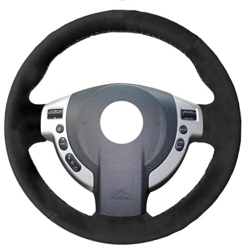 Auto Black Alcantara Material Leather DIY Covers Car Steering Wheel Cover for Nissan QASHQAI X-Trail NV200 Rogue Car Accessories