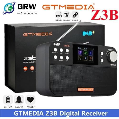 GTMEDIA Z3B Z3 Digital Receiver Portable DAB+ Stereo Radio Receptor With 2.4 Inch TFT Display Bluetooth Alarm Clock