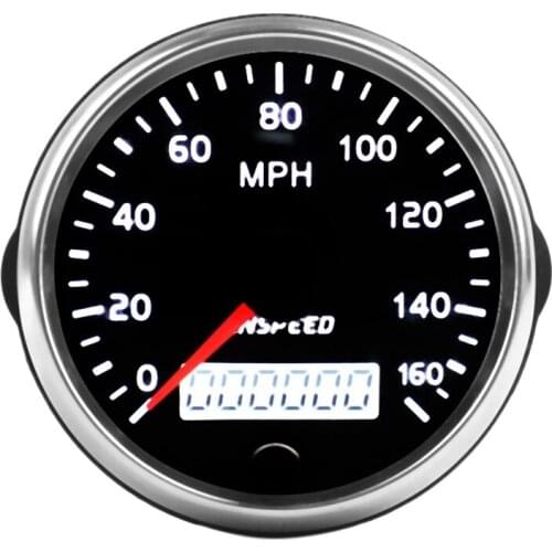 CNSPEED Universal GPS Speedometer 12V/24V Odometer 85mm 160MPH for Car Motorcycle LCD Tachometer