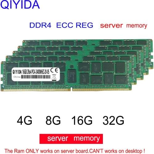 Ddr4 ram 8gb 4GB 16GB PC4 2133MHz or 2400MHz 2600MHZ 2400T or 2133P ECC REG Server Memory 4G 16g 8g ddr4