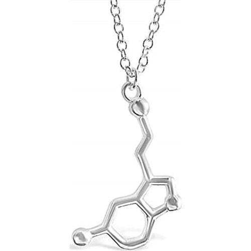 Double Nose Fashion Metal Alloy Caffeine Molecule Necklace Chemistry Science Geek Coffee Lover Jewelry for Women