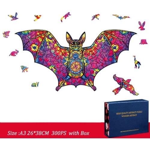 FEOOE A5 A4 A3 Size panda Dryad pumpkin bat hippo Pegasus Halloween eagle Animal Wooden eagle Toys Gift Wooden Jigsaw Puzzle YSH