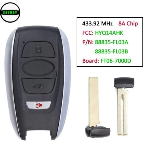 DIYKEY FT06-7000D for Subaru Ascent Forester Impreza Legacy WRX Prox Keyless Smart Remote Key Fob 8A Chip 88835-FL03A HYQ14AHK