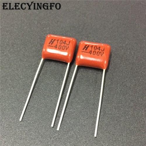 10pcs CBB capacitor 104 400V 104J 0.1uF 100nF P10 CL21 Metallized Polypropylene Film Capacitor
