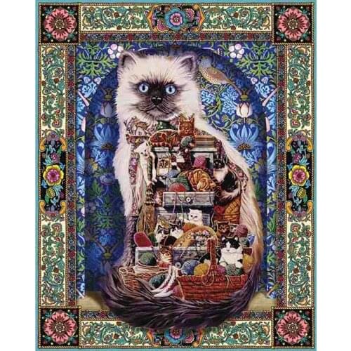 Round/square Cartoon abstract Cats embroidery pattern resin mosaic animals 5D diy diamond painting cross stitch kits room decors