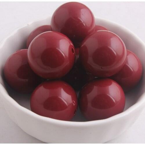 Kwoi vita Wire Red Color Chunky 20MM 100pcs Acrylic Solid Bubble Gumball Beads for Kids Necklace Jewelry