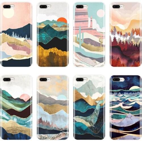 Soft Silicone Case For iPhone 6 S 6S 7 8 X XR XS Max Art Mountain Aesthetic Back Cover For iPhone 8 7 6S 6 S Plus Phone Case