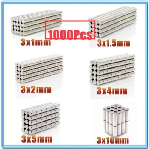 1000Pcs Mini Small N35 Round Magnet 3x1 3x1.5 3x2 3x4 3x5 3x10 mm Neodymium Magnet Permanent NdFeB Super Strong Powerful Magnets