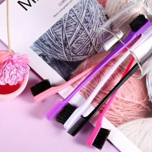 New Eyebrow Grooming Tool Baby Care Double Sided Eyebrow Brush Comb Edge Control Brush Comb Hair Gel Smooth