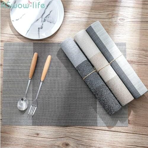 Table Mat Cushion PVC Non-Slip Heat Insulation European-Style Cushion Wash-Free Environmental Protection Dishes Western Cushion