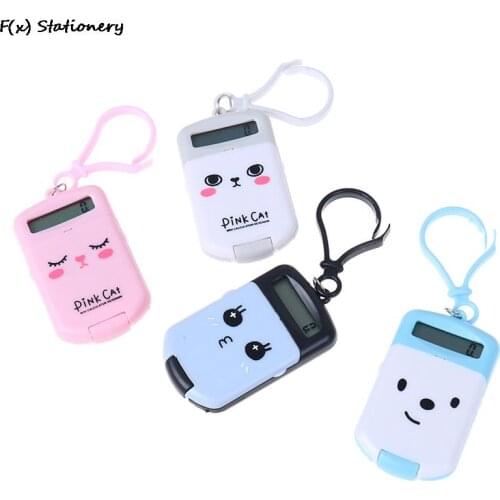 Portable Digit Calculator Kawaii Mini Calculator Pocket Display Cartoon Cute Creative Keychain Calculator Office Supplies