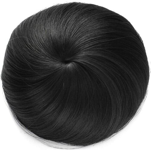 BESTUNG Straight Donut Chignon Synthetic Fiber Hair Extension Drawstring Bun Hairpiece for Women