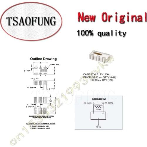 5Pieces SCN-2-27+ SCN-2-27 marking SD SMD Power Splitters/Combiners 2 Way-0° 50Ω 800 to 2700 MHz