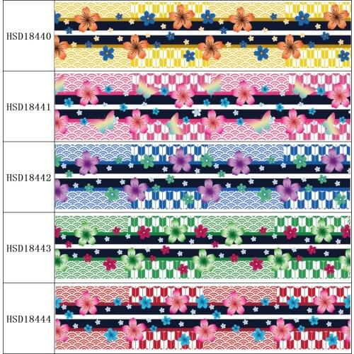 22MM 25MM 38MM 50MM 75mm Printed Pattern on Grosgrain Ribbon for diy ribbon