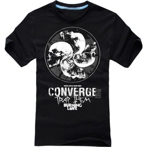 5 designs Streetwear Converge Rock Brand punk shirt 3D Skull fitness heavy Metal Cotton skateboard camiseta hip hop illustration