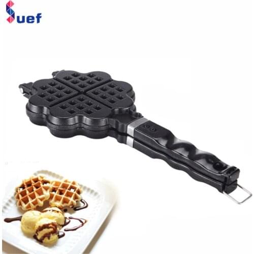 SUEF DIY Waffle Plate Heart-shaped Die-casting Aluminium Waffle Mould Waffle Maker Home Baking Biscuit Making Tool Top Quality