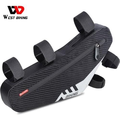 WEST BIKING Waterproof Bicycle Top Tube Bag Reflective Triangle Bags Front Pouch Tube Frame Tool Bag MTB Road Bike Accessories