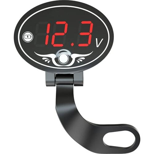 12V Motorcycle Voltmeter Multifunction Waterproof Timer with LED Digital Display Panel