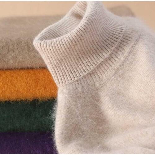 2018 Warm Mink Cashmere Soft Elastic Sweaters and Pullovers Women Autumn Winter Sweater Turtleneck Female Brand Pullover